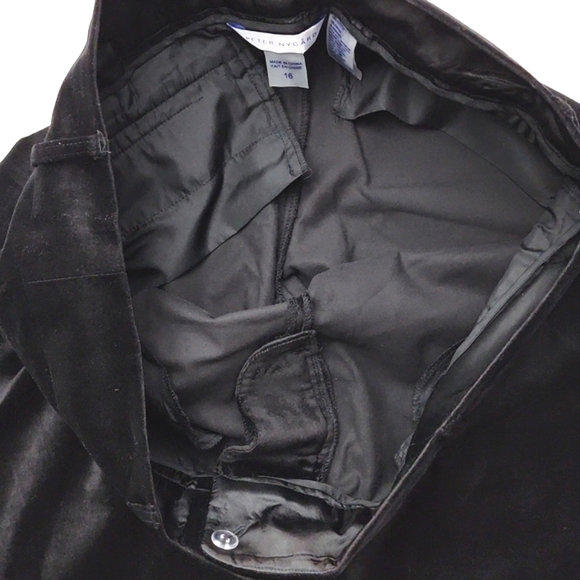 Peter Nygard Women's Grand Luxe Black Velvet Pants Straight  Leg Size 16 - Picture 4 of 15